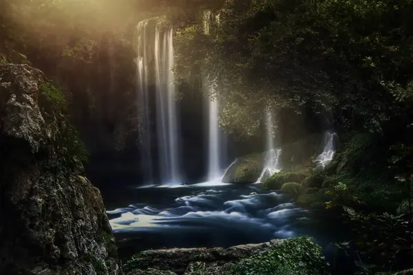 Krajobraz Wodospadu Duden Jest Grupa Wodospadów Prowincji Antalya Turcji Piękny Zdjęcie Stockowe