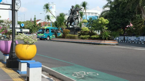 Salatiga Sept 2022 Statue Prince Diponegoro Horse Tamansari Roundabout Salatiga — Stock Photo, Image