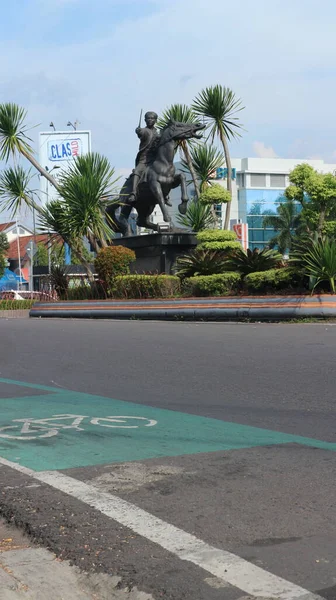 Salatiga Вересня 2022 Статуя Коня Принца Діпонегоро Тамансарському Круглому Шляху — стокове фото