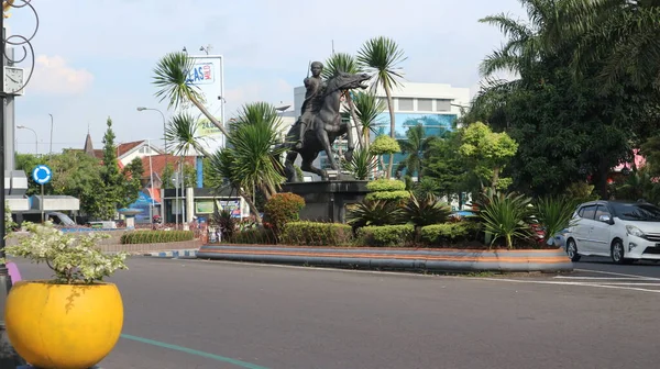 Salatiga Setembro 2022 Estátua Cavalo Príncipe Diponegoro Rotunda Tamansari Salatiga — Fotografia de Stock