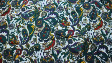 Endonezya batik kumaşı. Kumaş endüstrisi. Batik 'in arkaplan dokusu.