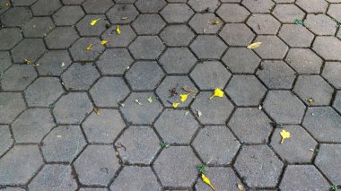 Altıgen şekilli kaldırım taşı kaldırımı