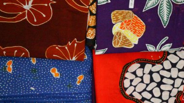 Pekalongan, Orta Cava, Endonezya 'ya özgü klasik motifli geleneksel batik