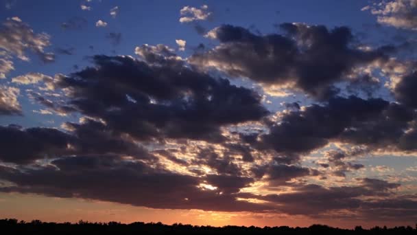 Закат Неба Солнцем Облаками — стоковое видео