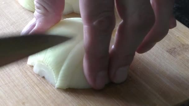 切新鲜的青葱 — 图库视频影像