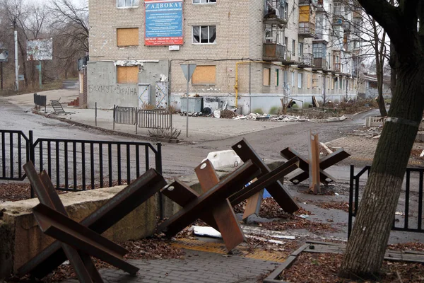 Bakhmut Ukraine Jan 2023 Damaged Destroyed Russian Shelling Rocket Attacks Image En Vente