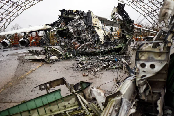 Гостомель Украина Января 2023 Года Обломки Украинского Самолета 225 Мрия — стоковое фото