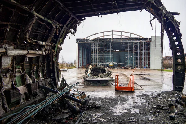 Hostomel Ukraina Apr 2023 Romua Ukrainalaisen Lentokoneen 225 Mriya Tuhottu — kuvapankkivalokuva