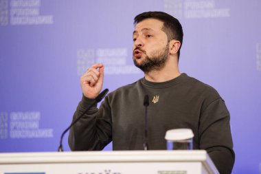 KYIV, UKRAINE - 25 Kasım 2023 Volodymyr Zelensky, Ukrayna 'dan Tahıl