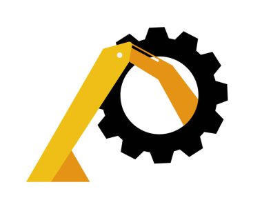 Teçhizatlı kazı logoları. İnşaat ve emlak işleri için kazıcı ağır ekipman logosu