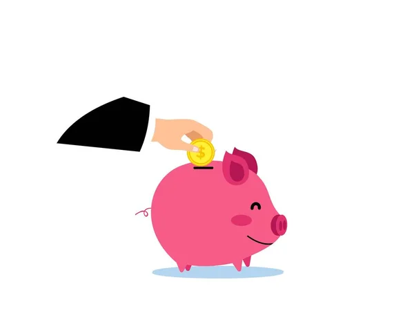 Иллюстрация Инвестирования Путем Сбережения Копилку Свиньи — стоковый вектор