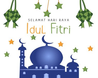Bayram kutlamasını selamlıyorum. hari raya aidilfitri illüstrasyon