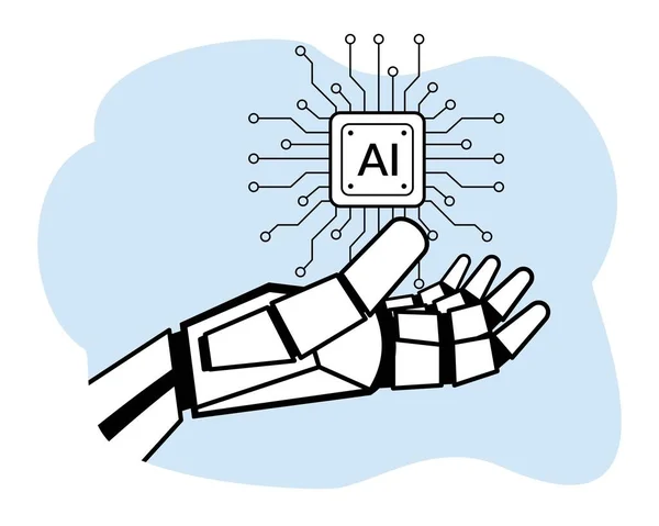 Aiチップでロボットハンド 人工知能のイラスト ロイヤリティフリーストックベクター