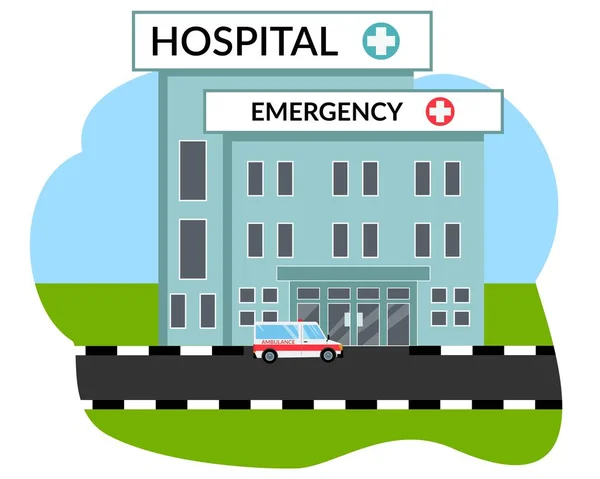 İllüstrasyon hastanesi ve ambulans