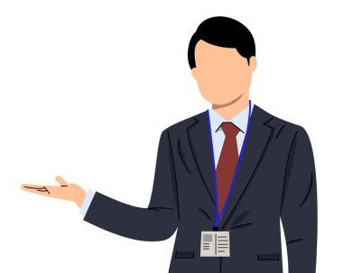 İşadamı boş fotokopi alanına ya da işadamına işaret ediyor