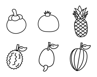 meyve simgeleri ağ ve mobil uygulamalar için satır biçimi olarak ayarlandı