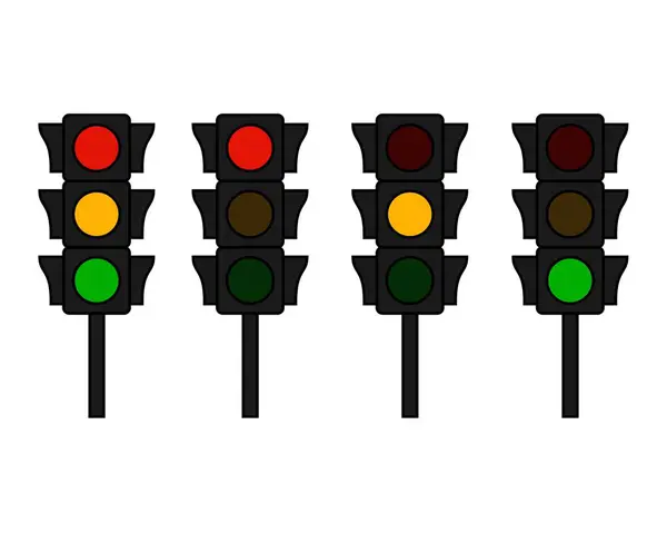 Düz biçimli trafik ışığı simgesi