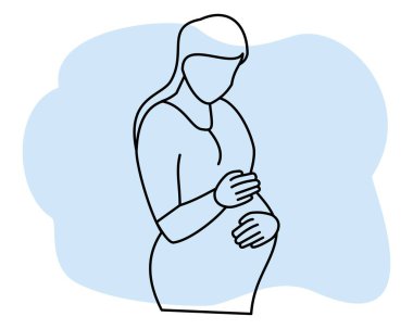 Kadın hamile illüstrasyon tarzı