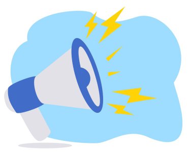 Sosyal medya pazarlama kavramı için megafon veya pazarlama için anons