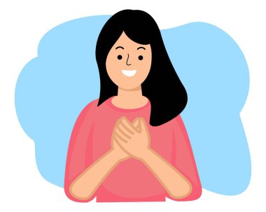 Genç kadın gururlu bir gülümsemeyle el ele tutuşup poz veriyor.