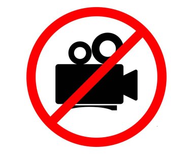 Yasak video kayıt işareti ya da video kayıt alanı simgesi yok