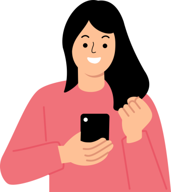 Neşeli Kadın Telefonla Arıyor Yumruğunu sıkmış ya da Akıllı Telefonu Tutan Kadın