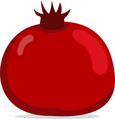 Düz Çizgi Film Biçiminde Nar Meyveli Çizgi Film