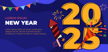 2025 soyut Mutlu Yıllar afişi