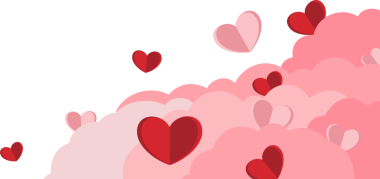 Boş arkaplan ile pembe kalp kenar arkaplanı