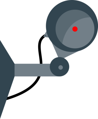 Güvenlik kameraları tarafından izlenen bölgenin sembolü. Güvenlik kamerası. Güvenlik kamerası işareti. Kapalı devre televizyon işareti