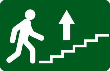 Üst katın sembolü. Acil çıkış sembolü. Acil merdiven işareti. Yangın tehlikesi işareti. Acil merdiven işareti. Acil çıkış işareti. Düz tabela koleksiyonu. Çeşitli çıkış işaretleri. Kaçış yolu işareti. acil durum yolu