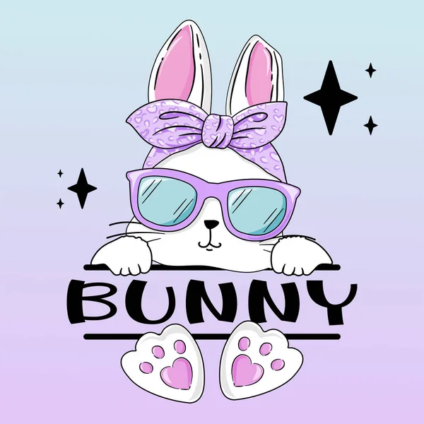Bunny Rabbit Rabbit Messy Bun Leopard Messy Mama Bunny Easter — Vetor de Stock