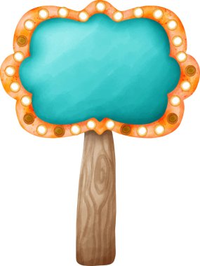 Pas Işığı tabelası Batı Suluboya Vektörü, eski moda şirin çizgi film tarzı 