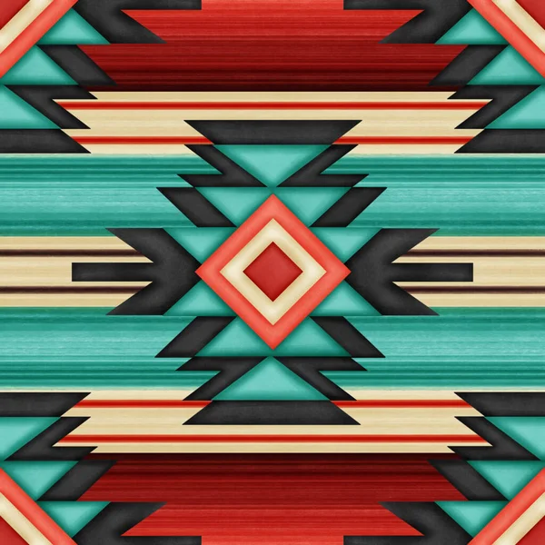 Navajo Wastern Seamless Pattern Colorful Watercolor Background — Stock Photo, Image