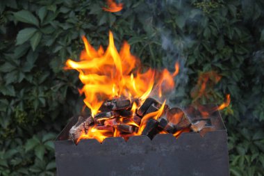 Izgara için şenlik ateşi..