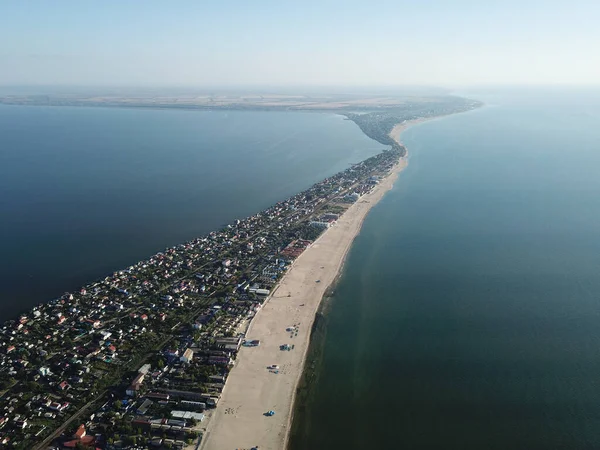 stock image Ukraine Sea of Azov Zatoka Bridge Sea Spit mavic air
