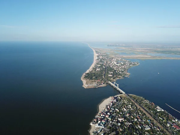 Ucrania Mar Azov Zatoka Puente Mar Escupir Aire Mavic —  Fotos de Stock