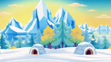 Igloo ve Iceberg Su Yansıması ile Kuzey Kutup Bölgesi