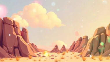 Kanyon Dağlarıyla Çöl Manzarası