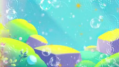 Yeşil Tepe Manzaralı Soyut Kabarcıklar