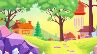 Yeşil ağaçlı kır evleri