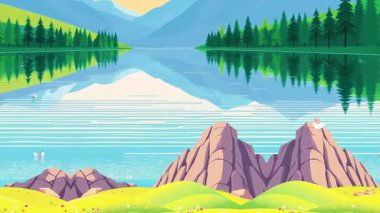 Huzurlu Göl ve Yeşil Çayırlar Manzarası