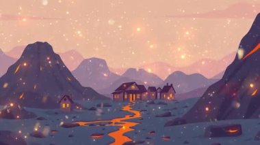 River Side Mountain Manzaralı Köy Evleri