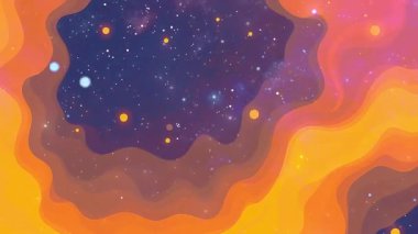 Yıldız Galaksisiyle Soyut Kozmik Bulut