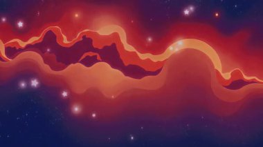 Yıldızlar Galaksisi ile Soyut Kozmik Bulutlar Bulutları