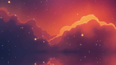 Nehir Yansıması ile Yıldız Evreni Gökyüzü