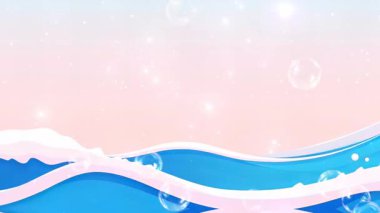 Büyüleyici Okyanus Işıkları Sahne Nazik Dalgalarla