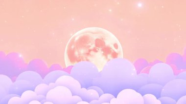 Parlayan Gece Gökyüzü ile Göksel Dolunay Teması