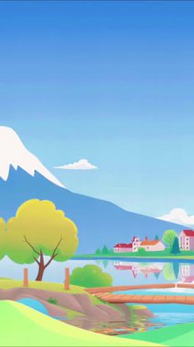 Dağ manzaralı Göl Manzarası