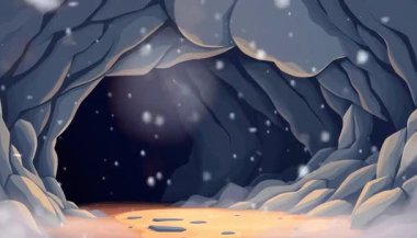 Gizemli ve tenha bir mağara, Güneş ışığı Taş kemer yollarından akıyor, Sihirli bir yer.